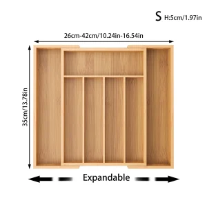 Multigrids bambuförvaringslåda med utdragbar låda för bestick och köksredskap 17 Multigrids bambuförvaringslåda med utdragbar låda för bestick och köksredskap