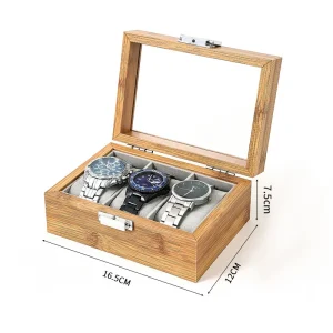 Träförvaringslåda för armbandsur – 3, 6, 10 eller 12 fack med glaslock 19 Träförvaringslåda för armbandsur – 3, 6, 10 eller 12 fack med glaslock