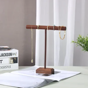 Trä Smyckesdisplay med T-stänger – Tre Fristående Armbandsställ 14 Trä Smyckesdisplay med T-stänger – Tre Fristående Armbandsställ