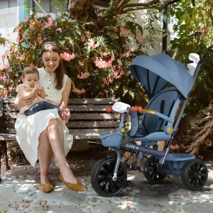 Alternative view of Barntricycle Multifunktionell barnvagn – Bidirektionell push-design med roterbara säten (Sit & Lie)