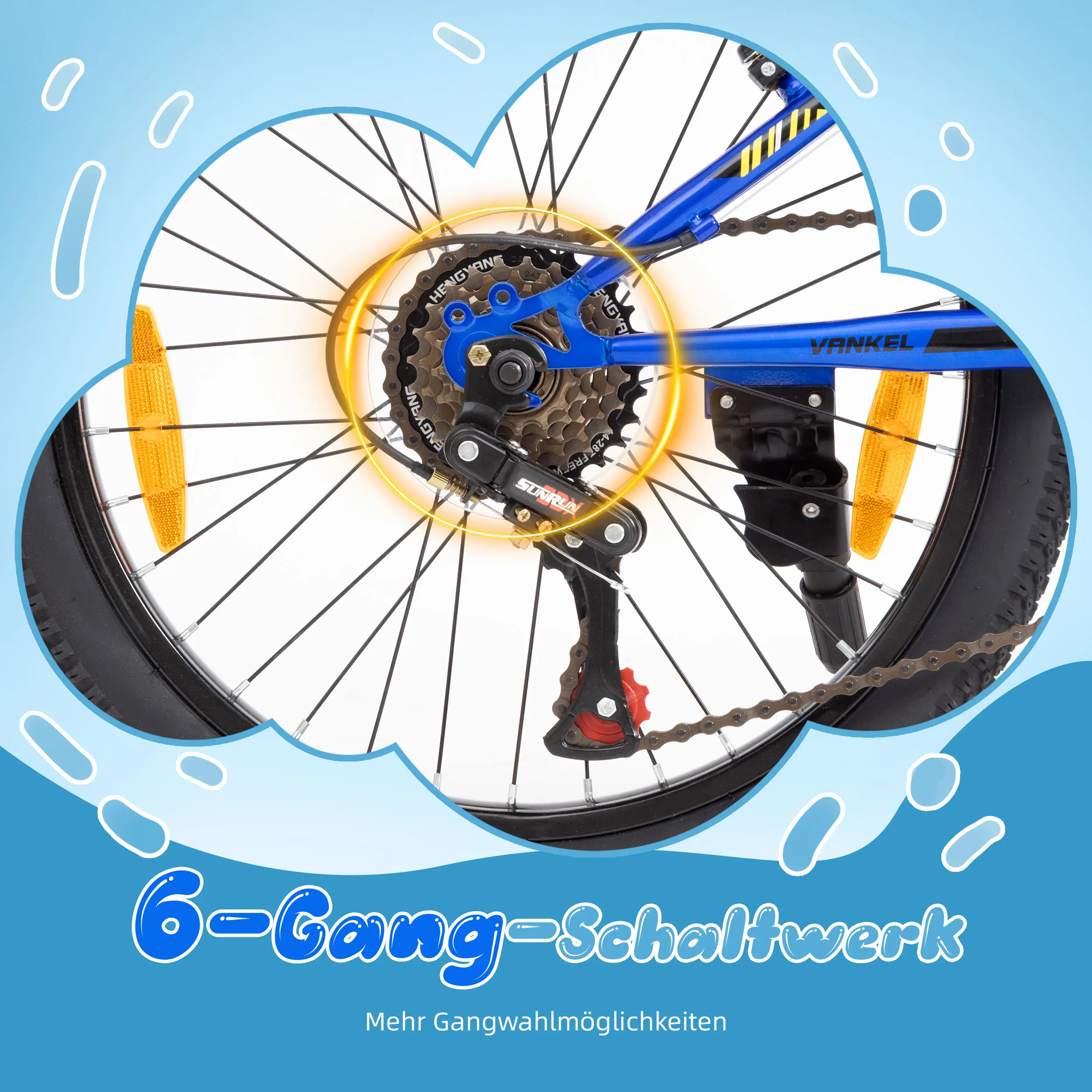 20-tums mountainbike för barn – 6‑växlad med bakfjädring och V‑bromsar 2 20-tums mountainbike för barn – 6‑växlad med bakfjädring och V‑bromsar - Bild 2