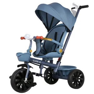 Barntricycle Multifunktionell barnvagn – Bidirektionell push-design med roterbara säten (Sit & Lie)