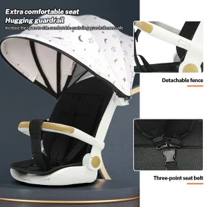 Barntricycle Multifunktionell barnvagn – Bidirektionell push-design med roterbara säten (Sit & Lie)