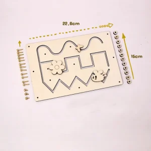 Montessori Aktivitetsbräda i trä – Pedagogisk DIY sensorisk bräda för barn