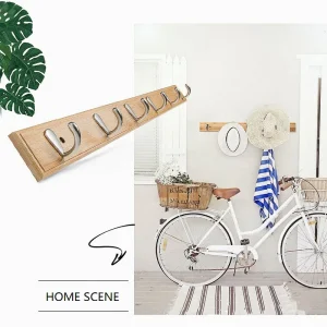 3/4-trä Väggkrokar – Väggmonterade hängare för kläder och hem