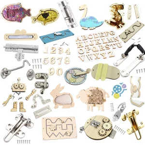 Montessori Aktivitetsbräda i trä – Pedagogisk DIY sensorisk bräda för barn