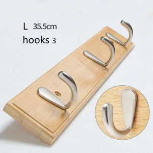 3/4-trä Väggkrokar – Väggmonterade hängare för kläder och hem