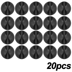 Mini kabelorganisatör – självhäftande kabelhållare för USB-laddning, skrivbord och bil (5/50 st)