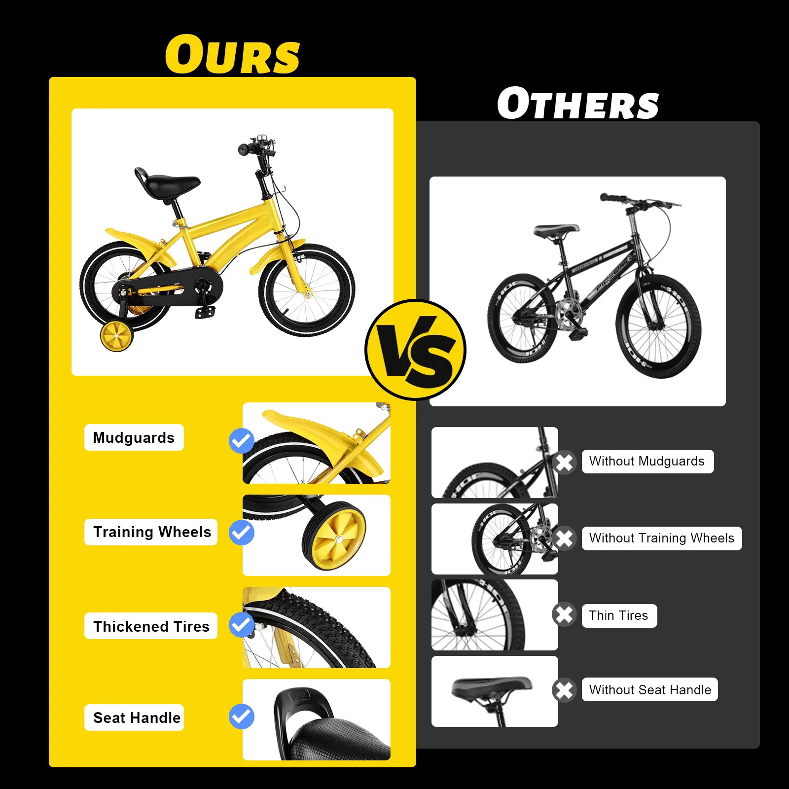 14‑tums barncykel i kolstål med avtagbara stödhjul – för 2–4 år 5 14‑tums barncykel i kolstål med avtagbara stödhjul – för 2–4 år - Bild 5