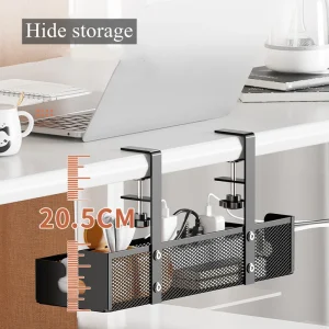 Under skrivbord kabelförvaringskorg i metall