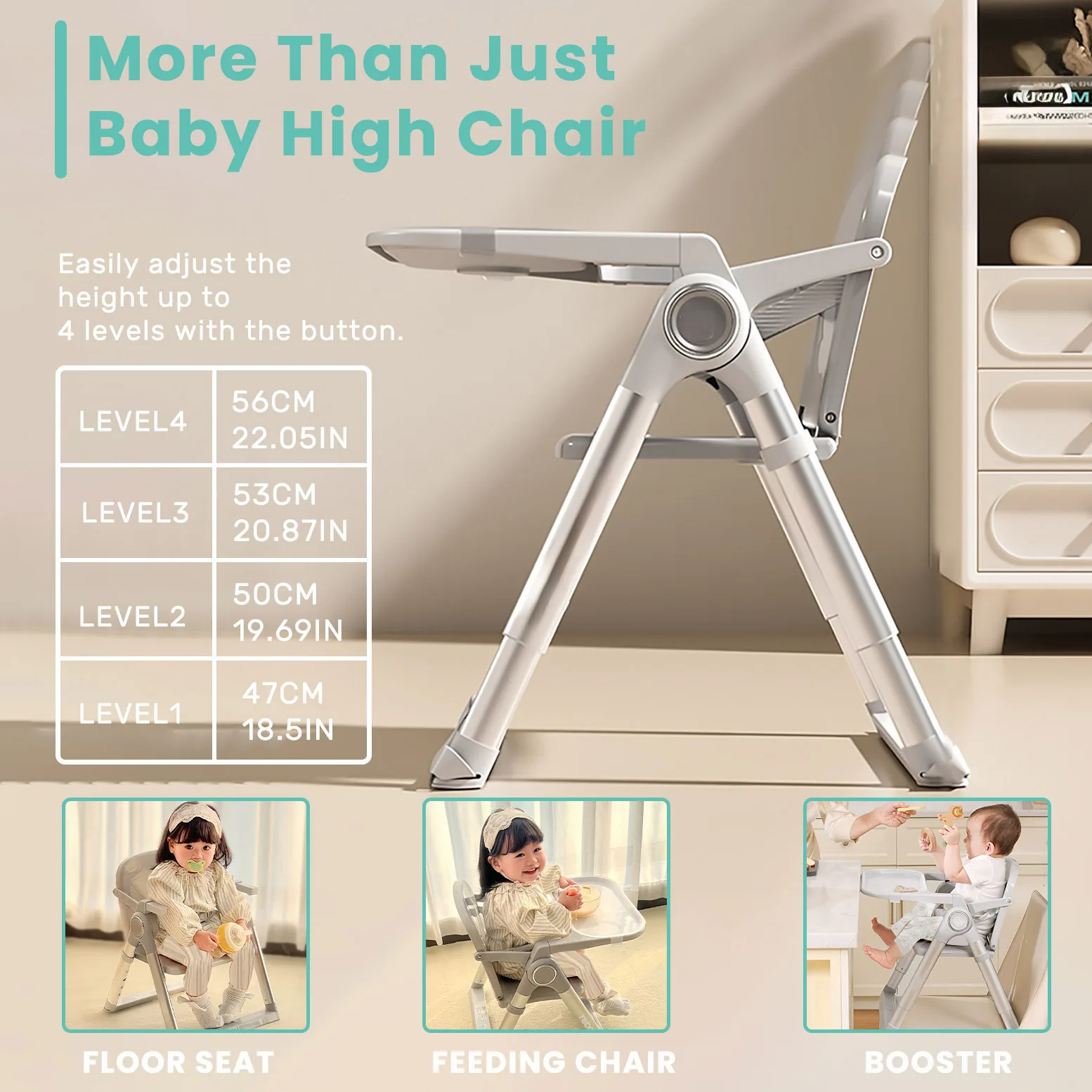 Fällbar Baby-matstol för måltider – Portabel stol 6 månader till cirka 3 år 5 Fällbar Baby-matstol för måltider – Portabel stol 6 månader till cirka 3 år - Bild 5