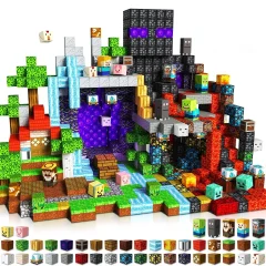 Magnetiska byggblock i voxelstil – byggset för kreativ lek