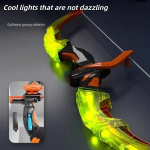 Båge- och pilset för barn med LED-ljus, 10 sugpilar och stor måltavla