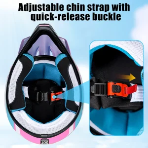 Motocrosshjälm för barn 3–12 år — DOT-godkänd, inkl. glasögon och handskar