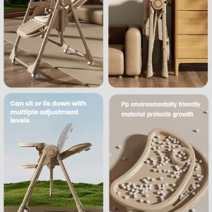 Spädbarns- och småbarnsstol – mångsidig matstol för barn, justerbar höjd, hopfällbar 16 Spädbarns- och småbarnsstol – mångsidig matstol för barn, justerbar höjd, hopfällbar