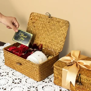 Handvävd förvaringskorg i naturflätad sjögräs – retro gräsfläta förvaring för vardagsrum 8 Handvävd förvaringskorg i naturflätad sjögräs – retro gräsfläta förvaring för vardagsrum