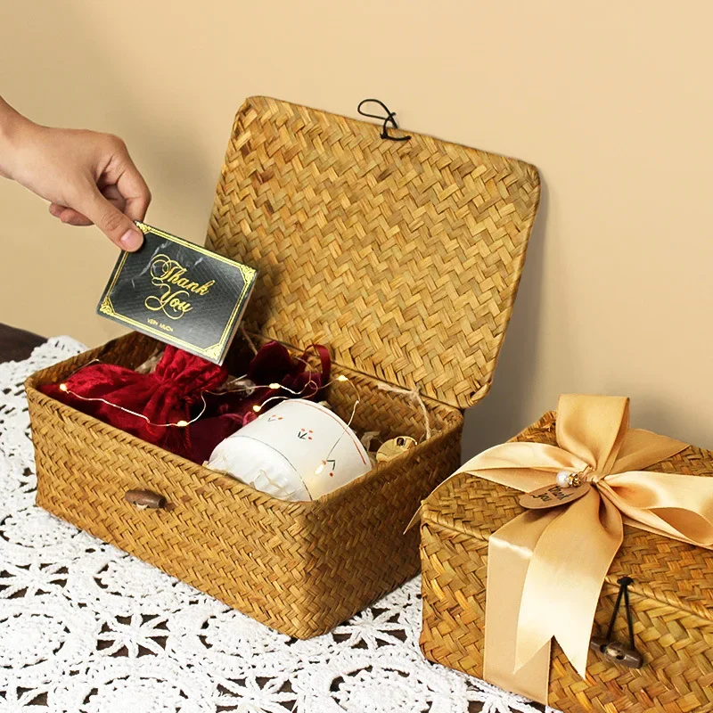 Handvävd förvaringskorg i naturflätad sjögräs – retro gräsfläta förvaring för vardagsrum 3 Handvävd förvaringskorg i naturflätad sjögräs – retro gräsfläta förvaring för vardagsrum - Bild 3