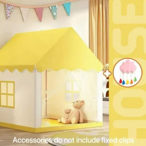 Sänghimmel med avdelningstält – Sagolikt prinsessslottslekhus (portabelt, ljus ingår ej)