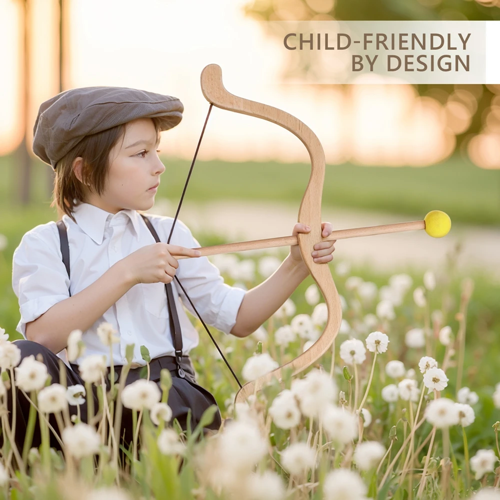 Montessori-inspirerad träbåge och pilset för barn – utomhuslek 2 Montessori-inspirerad träbåge och pilset för barn – utomhuslek - Bild 2