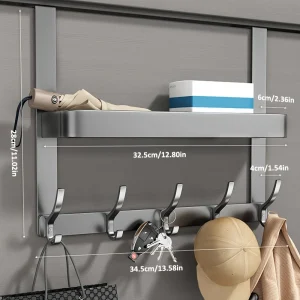 Väggmonterad hängare i aluminium – utan borrning, justerbar och mångsidig för hall och badrum