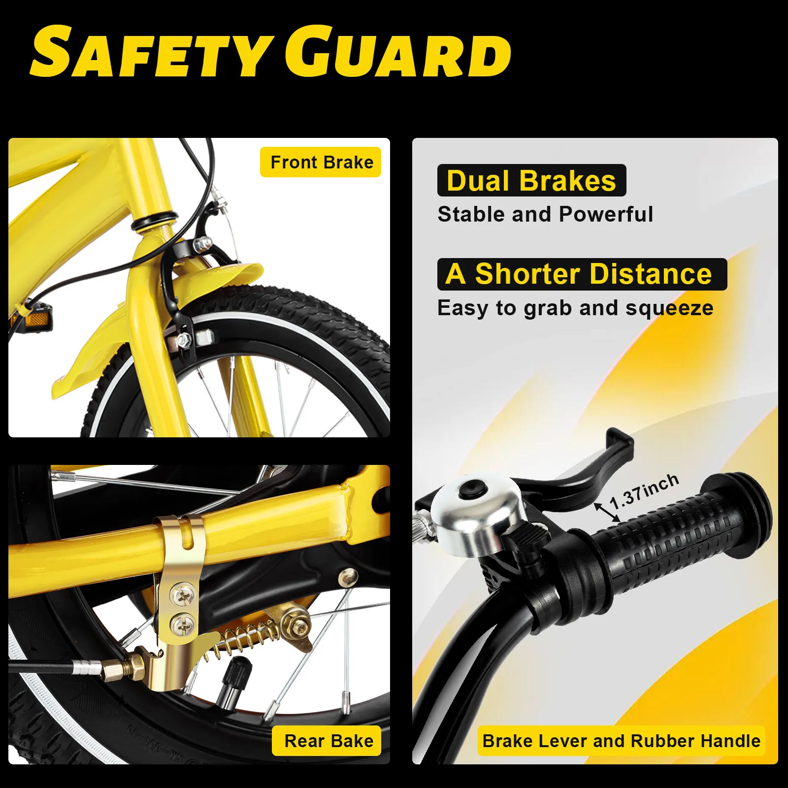 14‑tums barncykel i kolstål med avtagbara stödhjul – för 2–4 år 4 14‑tums barncykel i kolstål med avtagbara stödhjul – för 2–4 år - Bild 4