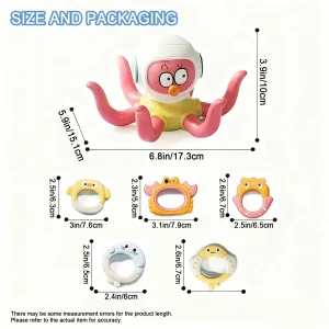 Badleksak: Octopus med 5 ringar – sensorisk vattenlek för småbarn (bad, pool eller strand) 10 Badleksak: Octopus med 5 ringar – sensorisk vattenlek för småbarn (bad, pool eller strand)