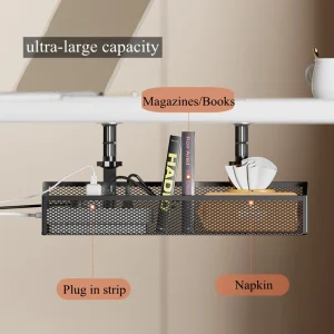 Under skrivbord kabelförvaringskorg i metall