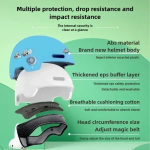 Barnhjälm med kattöron och visir, justerbar — 4–14 år, ABS, ultralätt