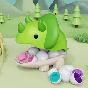 Montessori äggformat pussel – färg- och formmatchning för barn 1–4 år