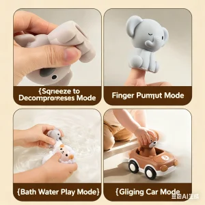 Baby leksaksbil med djurmotiv – glidande vagn med avtagbart mjukt fingeromslag