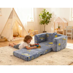 Barnsoffa med bärhandtag och sidofickor – Lättviktigt barnfåtölj