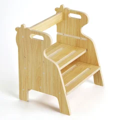 Trästegstol för barn med två steg, halkfri yta och handtag, maxbelastning 50 kg, för kök och badrum, från cirka 3 år 21 Trästegstol för barn med två steg, halkfri yta och handtag, maxbelastning 50 kg, för kök och badrum, från cirka 3 år