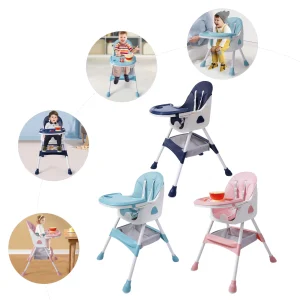 Fällbar barnstol 2-i-1 för måltider och lek, justerbar höjd, med 1-set livsmedelsklass PP-bestick för 6 månader–6 år 14 Fällbar barnstol 2-i-1 för måltider och lek, justerbar höjd, med 1-set livsmedelsklass PP-bestick för 6 månader–6 år