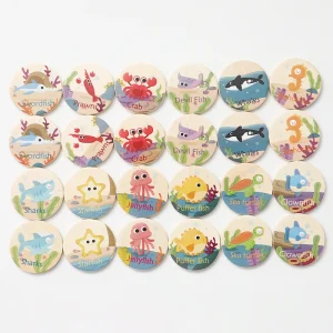 Barnens minnesmatchningsspel i trä med utbildande dinosaurier, djur och havstema – hitta lika par