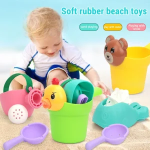 Sommarlek vid strand och pool – Sandset med formar, skopor och hink för lek utomhus