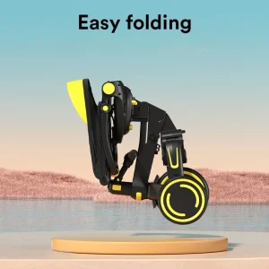 9-i-1 barntricycle med avtagbart räcke och justerbart tak – lärande cykel för småbarn