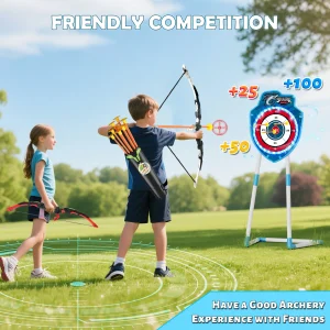 Nattljus Båg- och Skjutvapen Lekset – 4-i-1 Arkery Arena Inomhus/Utomhus