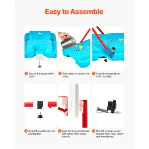 Justerbar barnbasketkorg 104–190 cm – för inomhus- och utomhusbruk