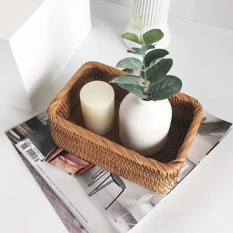 3 Storlekar Rektangulära Vävda Rattan Förvaringskorgar – Nestande Korgar, Handgjorda Wicker-korgar 4 3 Storlekar Rektangulära Vävda Rattan Förvaringskorgar – Nestande Korgar, Handgjorda Wicker-korgar - Bild 4