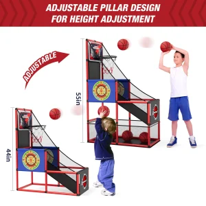 Arcade-basketspelset för inomhus- och utomhusbruk – enkel uppsättning med pump och bollar, perfekt present till högtider och födelsedagar