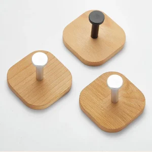 Självhäftande träkrok – väggkrok för badrum, kök och förvaring