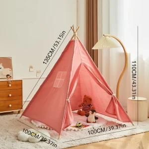 1,35 m barnens tält – inomhuslek i teepee-stil