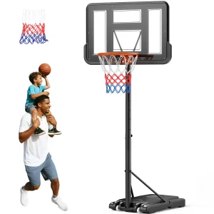 Portabel basketkorg med hjul – justerbar höjd 135–305 cm