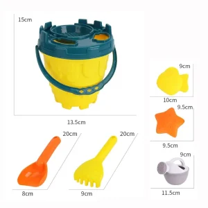 Sandset för utomhuslek – förälder–barn interaktivt set med spade, räfsa, formar, hink, lastbil och vagn
