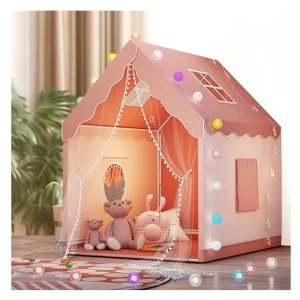 Portabelt småbarns lekstält – husformat Teepee, rosa/blå