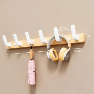 Valnötsträ Väggmonterade Hallhakar – Rustika Hakar för Kappor, Hattar, Väskor och Nycklar