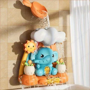 Badleksak för badrum – sugskoppar, snurrande vattenhjul och baby-elefant