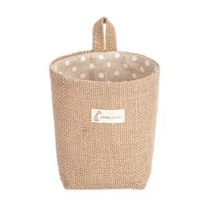 Nordisk stil – liten hängande väggförvaringskorg i bomull och linne 13 Nordisk stil – liten hängande väggförvaringskorg i bomull och linne