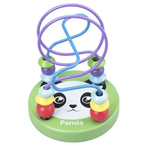 Montessori-inspirerad träleksak: Pärl-labyrint och abakus för små barn (1–3 år)