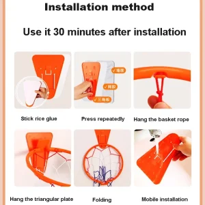 Inomhusbasketkorg för barn – väggmonterad, hopfällbar och tyst träningsutrustning